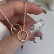 گردنبند روکش طلا دو حلقه، همراه کیسه