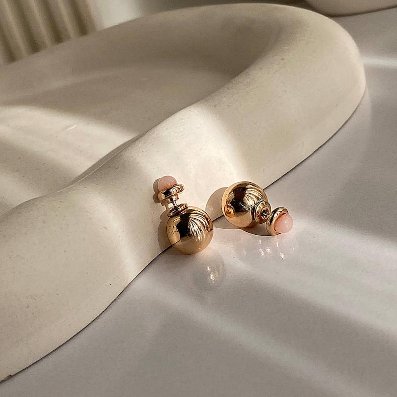 گوشواره‌ی دو مدله با سنگ کوارتز اصل