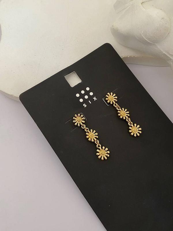 گوشواره بابونه روکش طلا