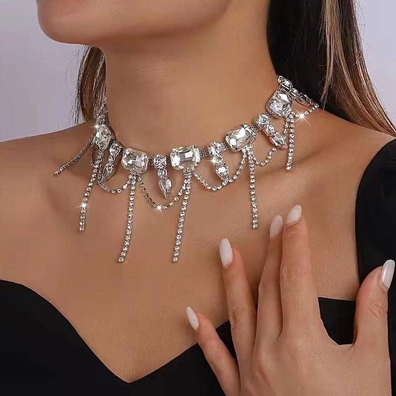 گردنبند مجلسی تمام کریستال