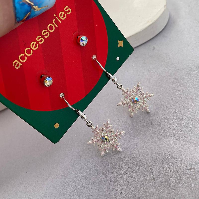 پک گوشواره هفت رنگ کریسمسی کریستالها سوارسکی