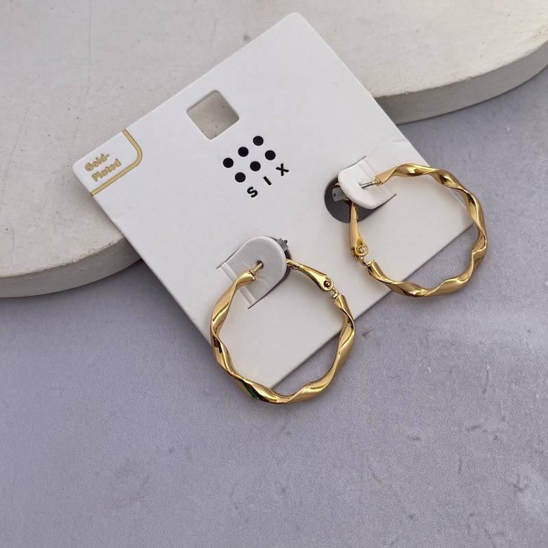 گوشواره حلقه‌ای روکش طلا