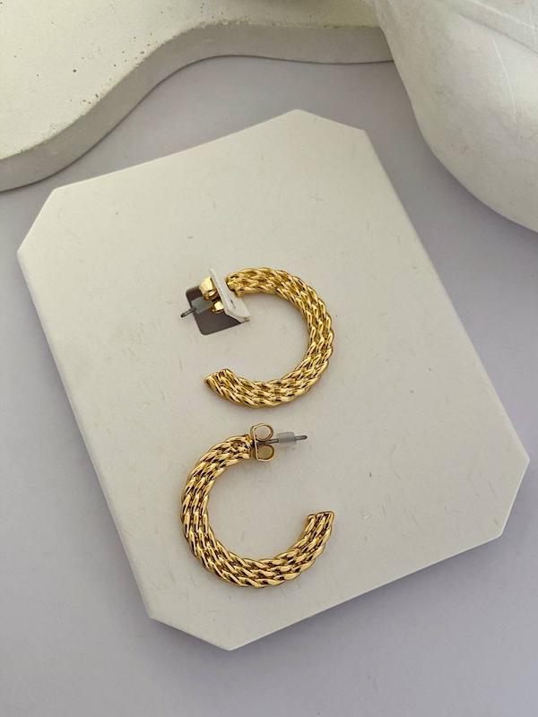 گوشواره حصیری روکش طلا