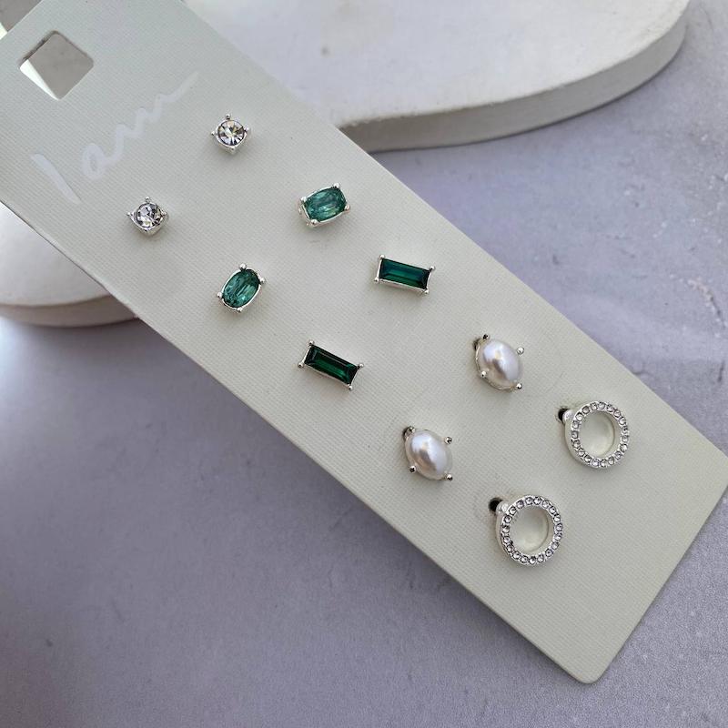 پک گوشواره کریستال سبز