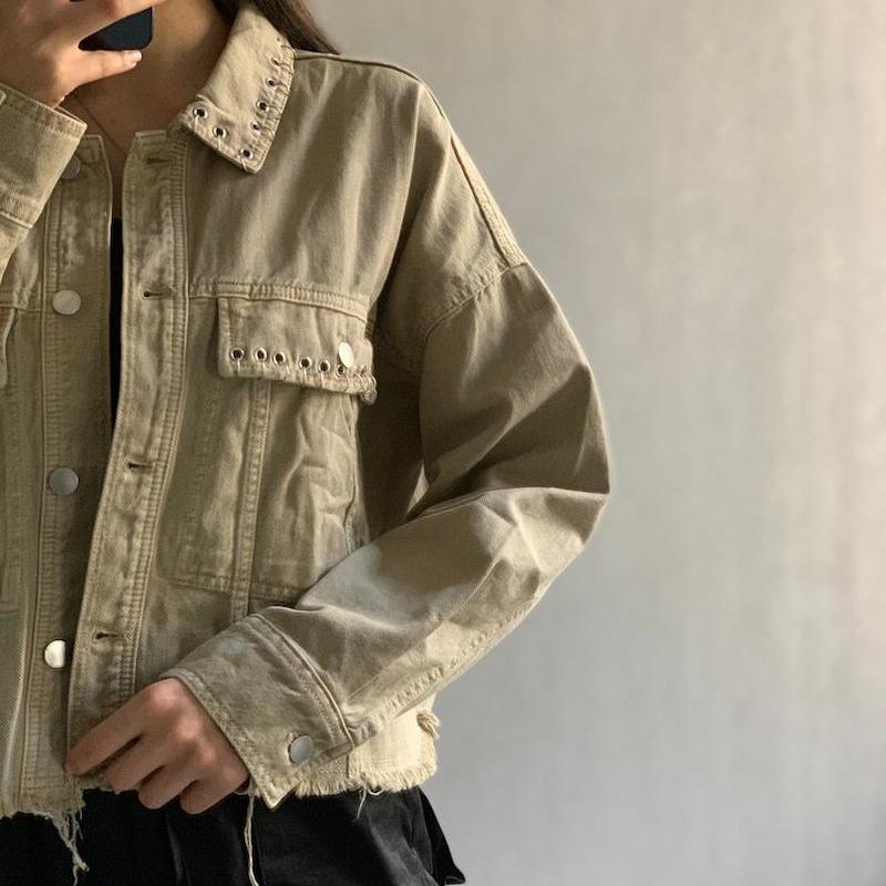 کت کتان پیرسینگ دار 