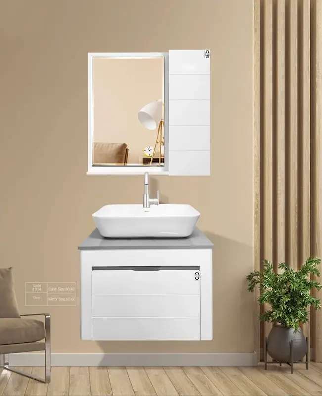 کابین و روشویی مدل آوا سفید طوسی