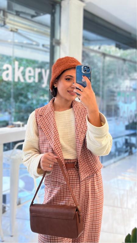 جلیقه چارخونه نارنجی