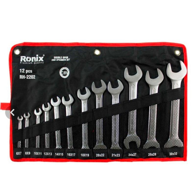 ست آچار ۱۲ عددی دو سر تخت رونیکس مدل 2202