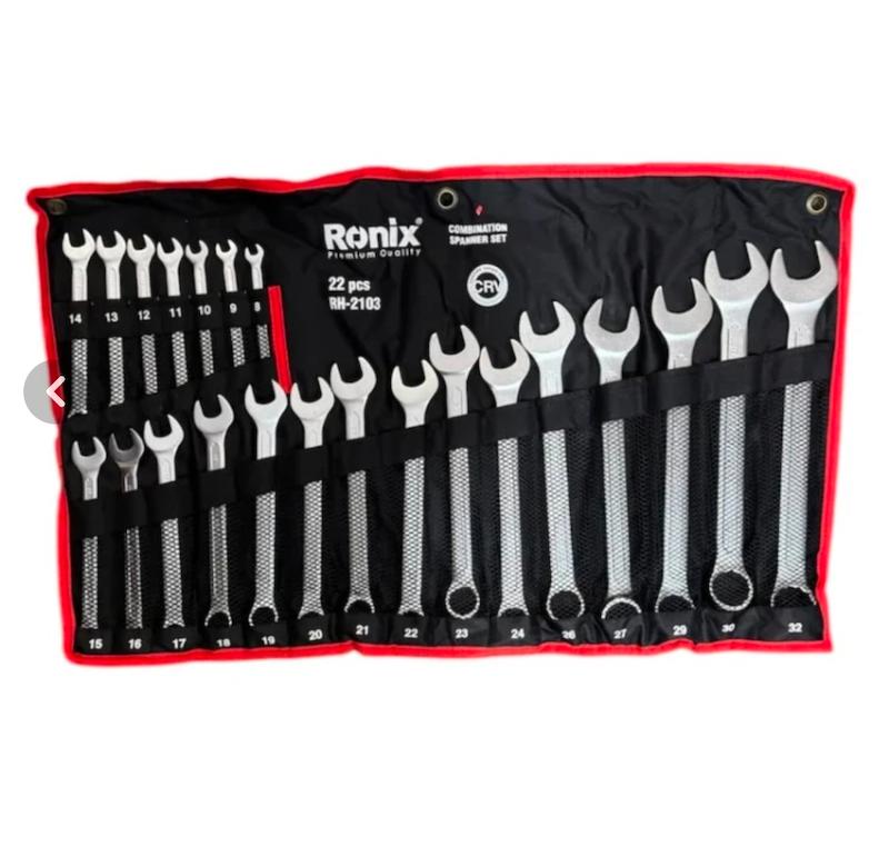 مجموعه 22 عددی آچار یک سر تخت یک سر رینگ رونیکس مدل 2103