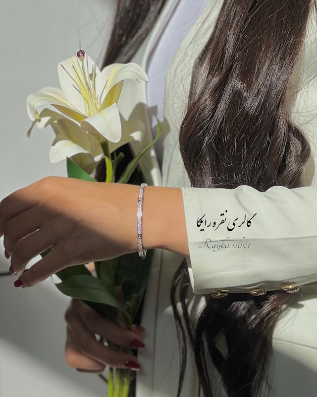 دستبند نقره کاملیا 