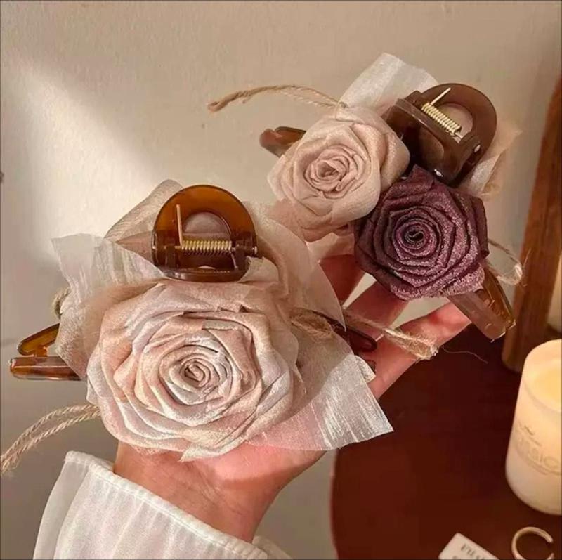 کلیپس گل پارچه ای