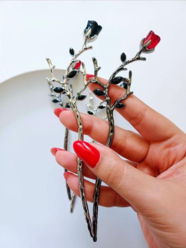 کانزاشی گل رز شیشه ای 