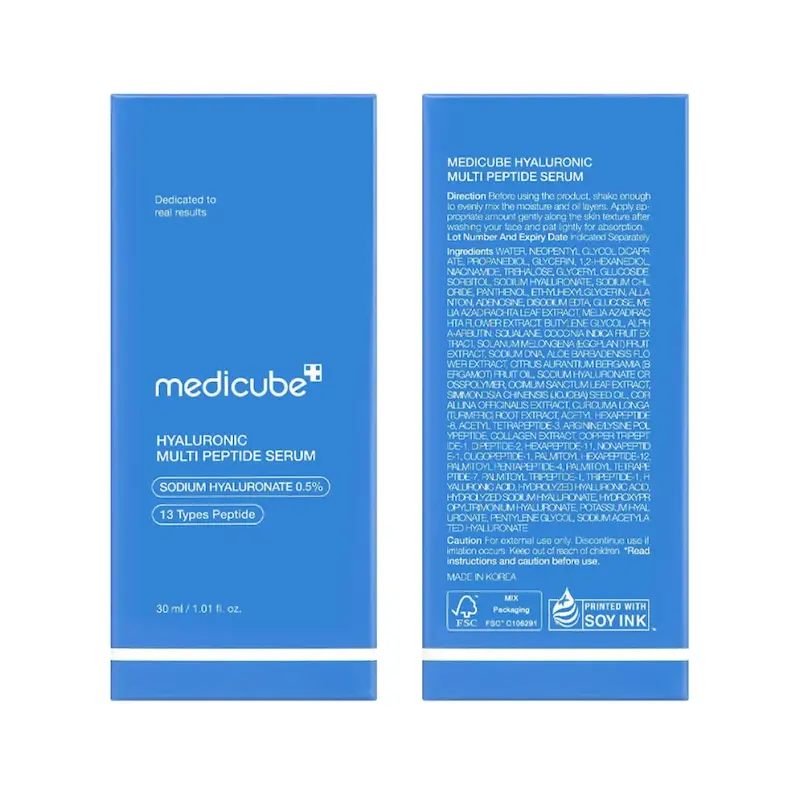 سرم آبرسان و جوانساز Medicube مدی کیوب حاوی هیالورونیک اسید و مولتی پپتاید مناسب تقویت، آبرسانی و بهبود شادابی پوست حجم 30 میل