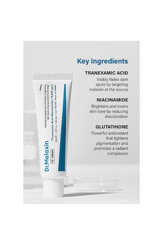 کرم ضدلک و روشن کننده ترانگزامیک اسید + نیاسینامید TX ( Tranexamic Acid ) Cream دکتر ملاکسین