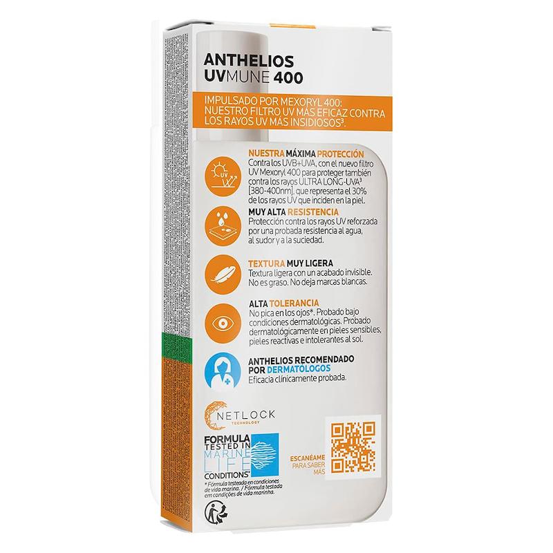 فلویید ضدآفتاب کنترل چربی La Roche-Posay لاروش پوزای مدل Anthelios UVMune 400 Oil Control SPF50+ بی‌رنگ حجم 50 میل