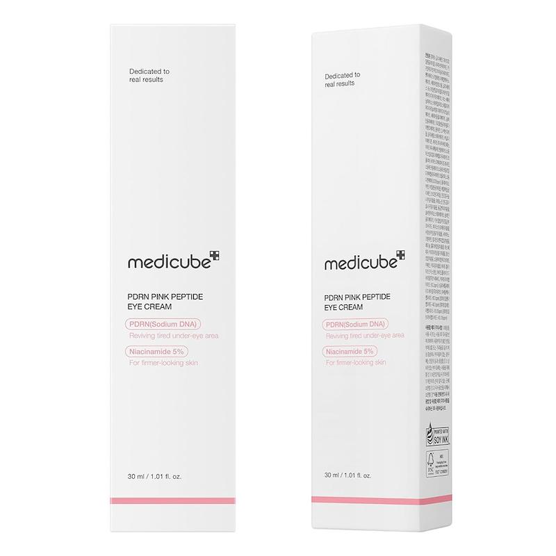 کرم دور چشم ضدچروک و روشن‌کننده Medicube مدی کیوب PDRN Pink Peptide Eye Cream مناسب کاهش تیرگی و خطوط دور چشم