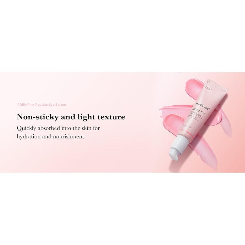 کرم دور چشم ضدچروک و روشن‌کننده Medicube مدی کیوب PDRN Pink Peptide Eye Cream مناسب کاهش تیرگی و خطوط دور چشم