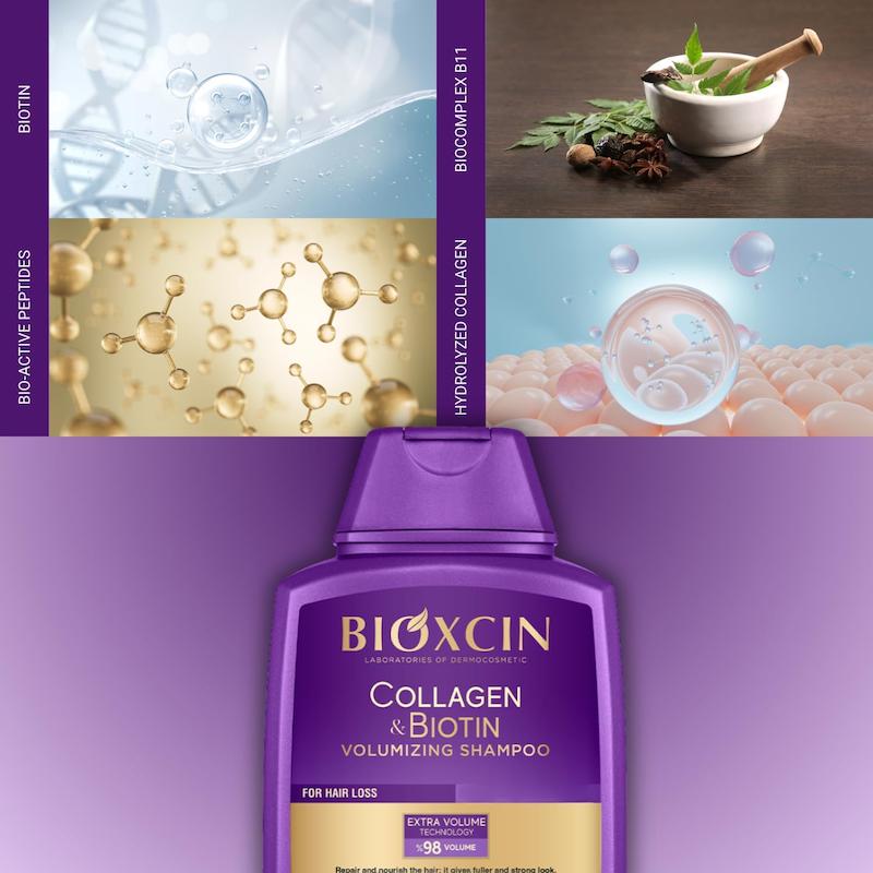 شامپو حجم‌دهنده و ضدریزش Bioxcin بیوکسین حجم 300 میل