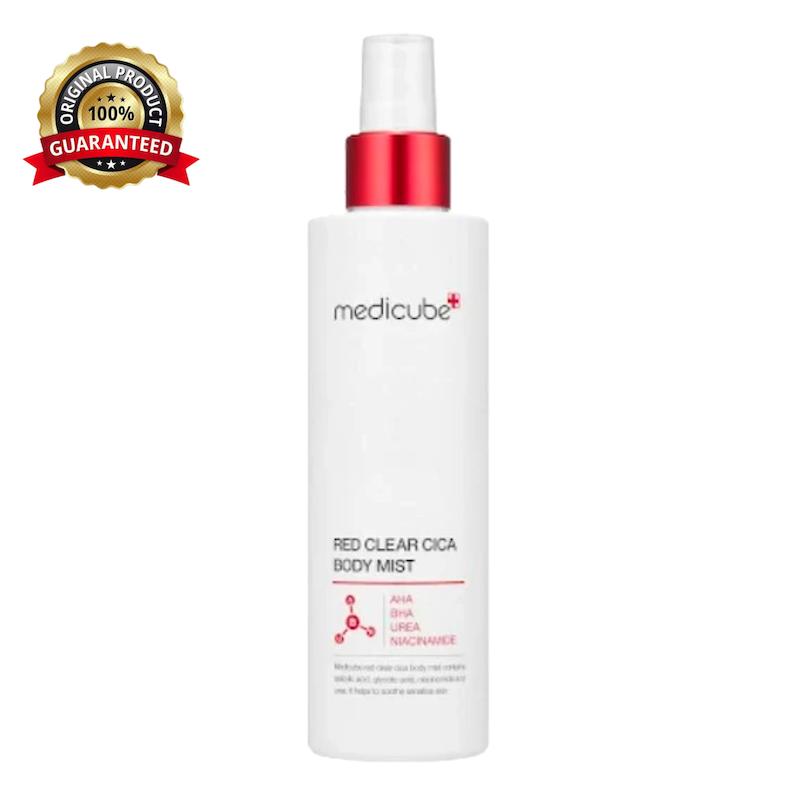 اسپری بدن ضدجوش و تسکین‌دهنده Medicube مدی کیوب مدل Red Clear Cica مناسب کاهش التهاب صورت و بدن