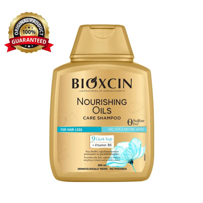 شامپو بیوکسین Bioxcin برای موهای خشک و آسیب‌دیده حاوی روغن‌های مغذی حجم 300 میل