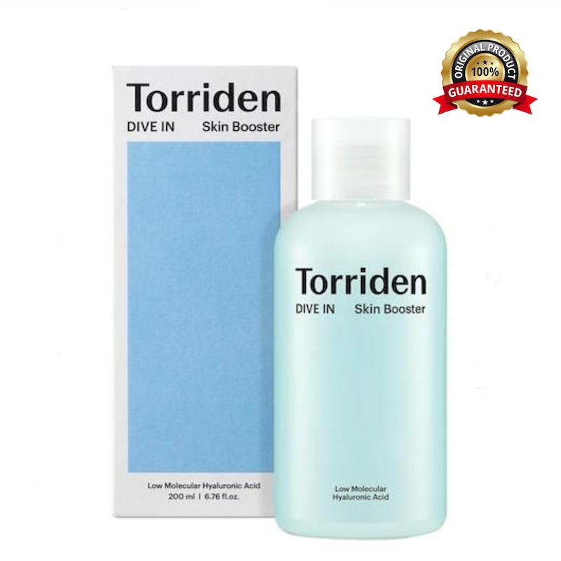 بوستر آبرسان Torriden توریدن مدل Dive-In Hyaluronic Acid Skin Booster مناسب رطوبت‌رسانی عمیق پوست 200 میل