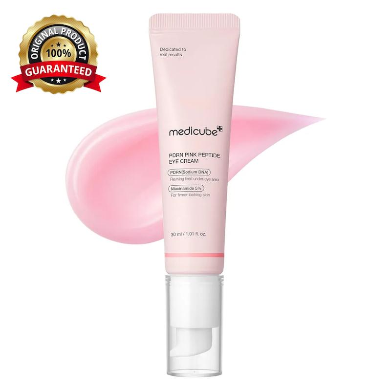 کرم دور چشم ضدچروک و روشن‌کننده Medicube مدی کیوب PDRN Pink Peptide Eye Cream مناسب کاهش تیرگی و خطوط دور چشم