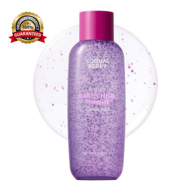 تونر کپسولی باکوچیول و پپتید جوانساز آکوال بری EQQUALBERRY Bakuchiol Plumping Capsule Toner