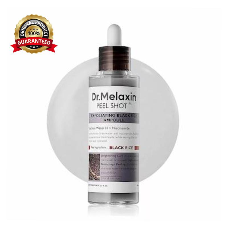 سرم لایه بردار و روشن کننده برنج سیاه دکتر ملاکسین Peel Shot Glow Black Rice Peeling Ampoule 
