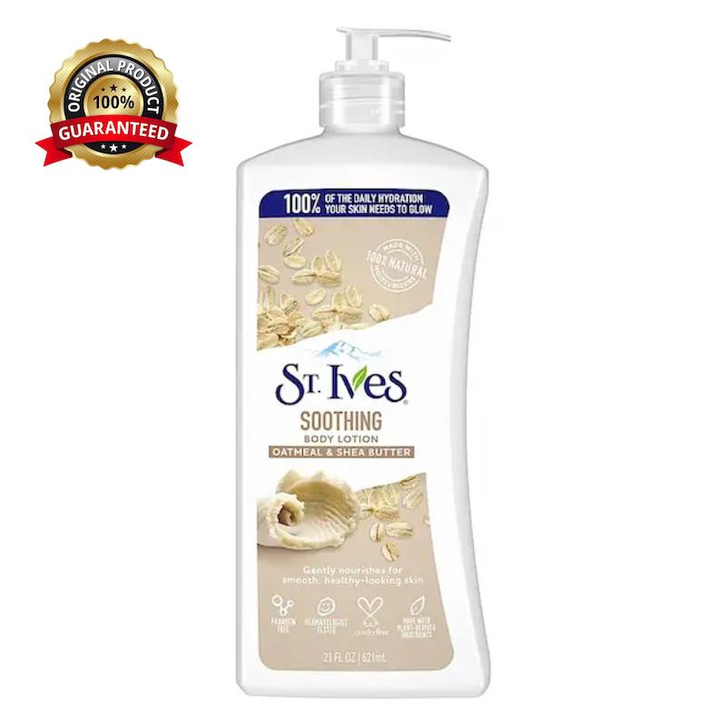 لوسیون بدن سینت ایوز (St. Ives) حاوی شی باتر و عصاره اوتمیل مرطوب‌کننده و نرم‌کننده پوست حجم 621 میل