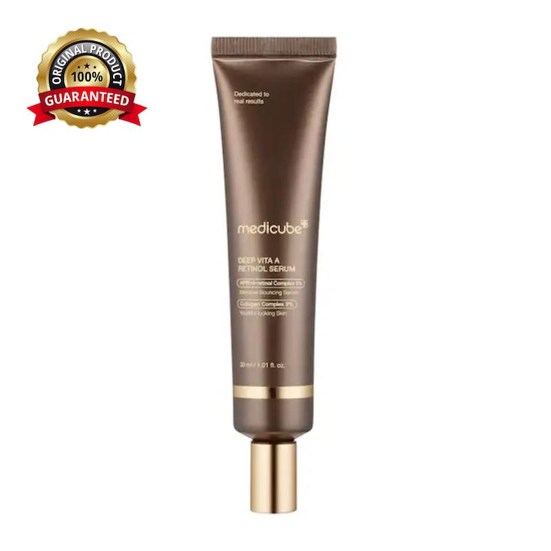 سرم ضد چروک و جوانساز Medicube مدی کیوب مدل Deep Vita Retinol Serum حاوی رتینول مناسب کاهش خطوط و بهبود بافت پوست حجم 30 میل