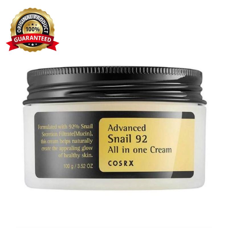کرم مرطوب‌کننده و ترمیم‌کننده COSRX کوزارکس مدل Advanced Snail 92 All in One Cream حاوی عصاره حلزون مناسب بازسازی و آبرسانی پوست حجم 100 میل