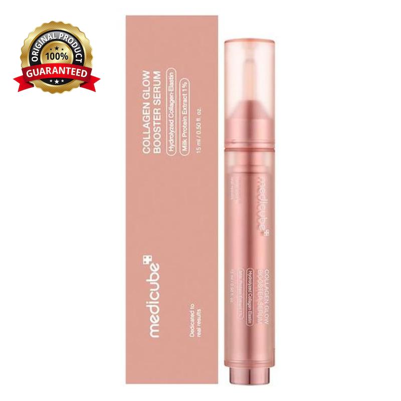 بوستر سرم کلاژن و درخشان‌کننده پوست Medicube مدی کیوب مدل Collagen Glow Booster Milk Serum برای افزایش شفافیت، شادابی و بهبود بافت پوست حجم 30 میل
