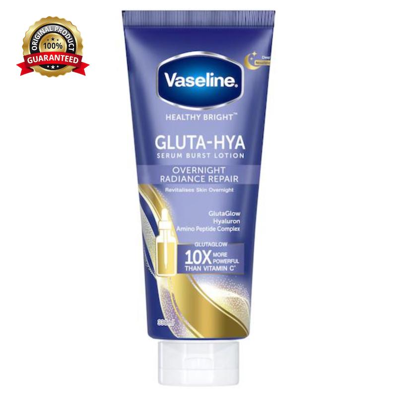 لوسیون سرمی شبانه وازلین ترمیم درخشندگی مدل گلوتا–هیا | Vaseline Gluta-Hya Serum Burst Lotion Overnight Radiance Repair