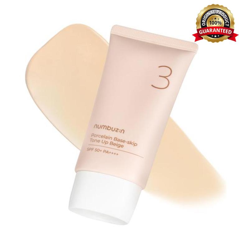 کرم ضدآفتاب نامبوزین مدل تون آپ شماره ۳ حجم ۵۰ میلی‌لیتر numbuzin No.3 Porcelain Base-skip Tone Up Beige 