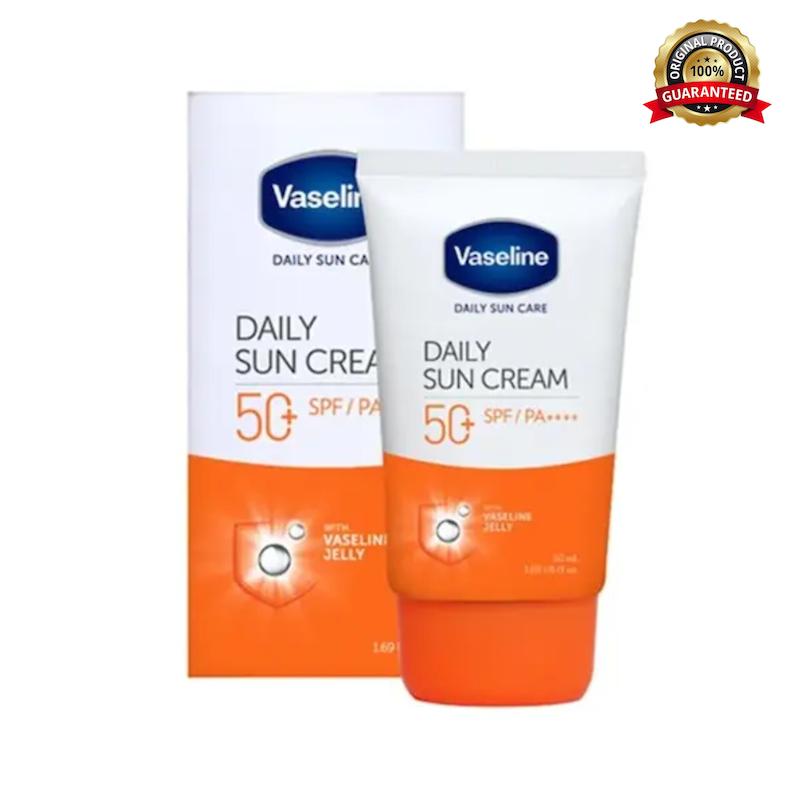 کرم ضدآفتاب بی رنگ وازلین با SPF50 مناسب پوست خشک حجم 50 میلی لیتر