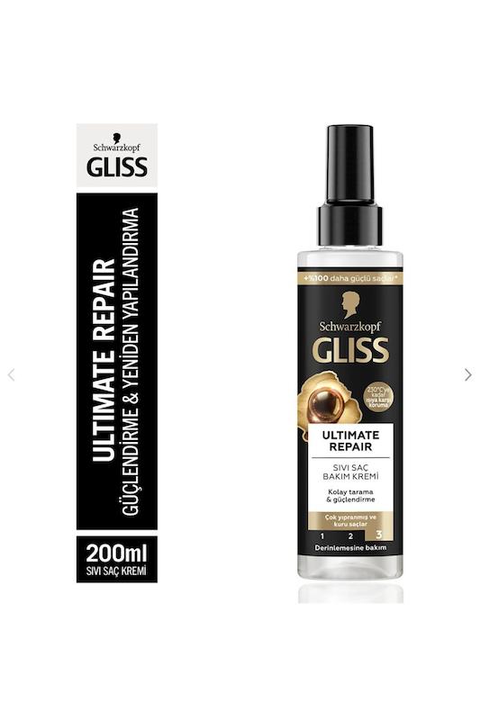 اسپری دوفاز مغذی و محافظ حرارتی گلیس (۲۳۰°C) مدل مشکی التیمیت Gliss Ultimate Repair 