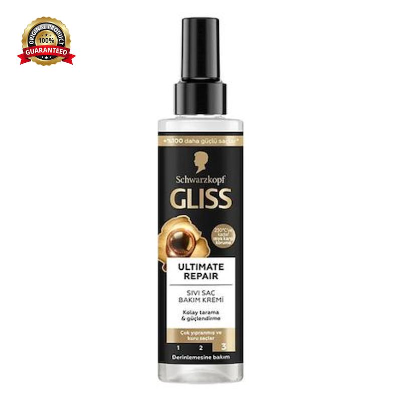 اسپری دوفاز مغذی و محافظ حرارتی گلیس (۲۳۰°C) مدل مشکی التیمیت Gliss Ultimate Repair 
