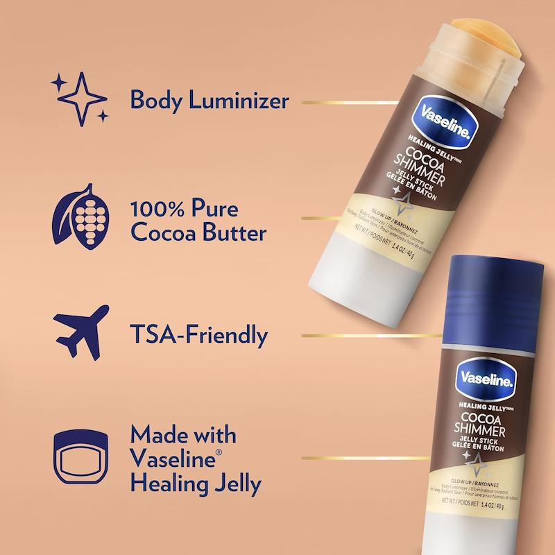 استیک ژل شیمر وازلین مدل Cocoa Shimmer 