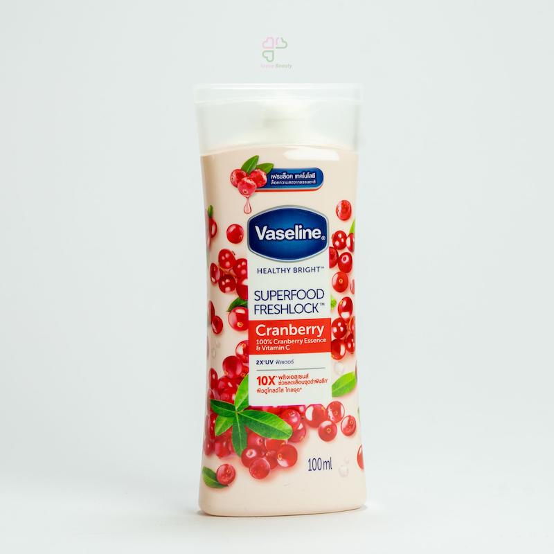 لوسیون بدن وازلین مدل SUPER FOOD با رایحه کرنبری