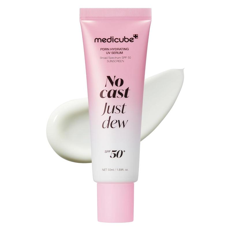 سرم آبرسان ضدآفتاب حاوی pdrn مدل no cast just dew با SPF 50 مدی کیوب