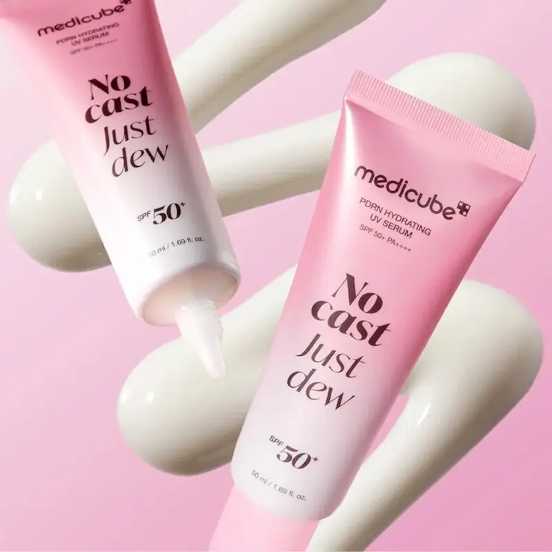 سرم آبرسان ضدآفتاب حاوی pdrn مدل no cast just dew با SPF 50 مدی کیوب