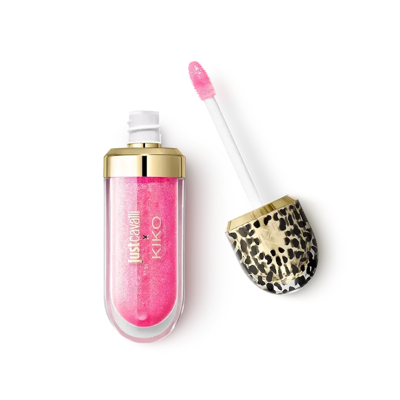 لیپ گلاس کیکو و جاست کاوالی مدل Rebel Edition رنگ 03 flamingo pop