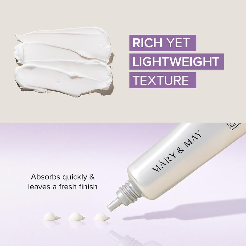 کرم دور چشم ضدلک و روشن کننده مری اند می  Mary&May Tranexamic Acid + Glutathione Under Eye Cream 