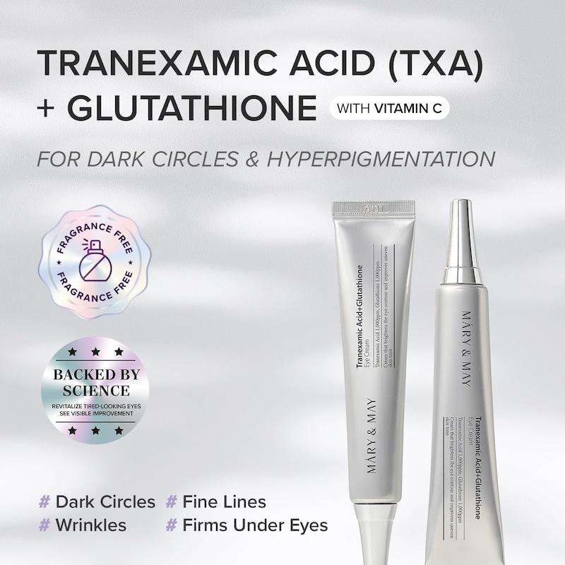 کرم دور چشم ضدلک و روشن کننده مری اند می  Mary&May Tranexamic Acid + Glutathione Under Eye Cream 
