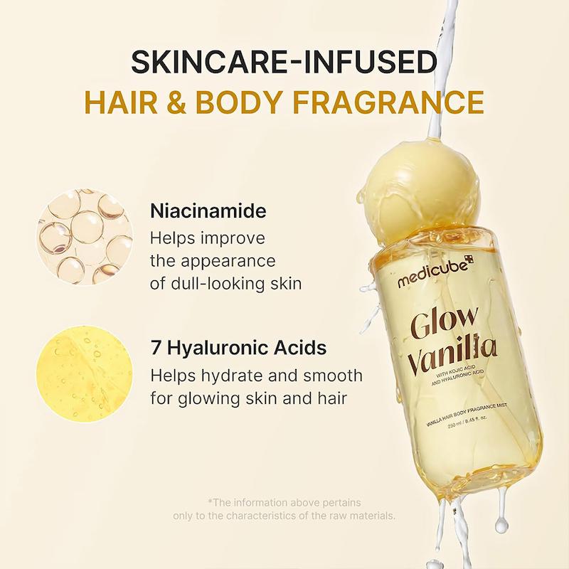  میست خوشبو کننده مو وبدن مدی کیوب با رایحه‌ای وانیل Medicube Glow Vanilla | آبرسان و درخشان کننده پوست