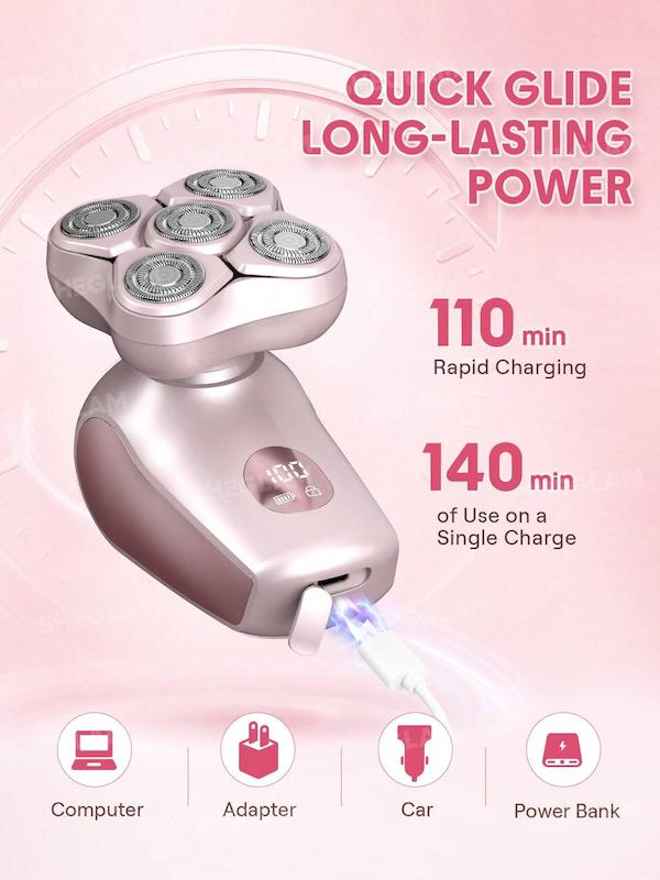 ماشین اصلاح و موزن برقی زنانه ۵ سر شیگلم (SHEGLAM 5 in 1 Electric Lady Shaver) مدل چندکاره اورجینال