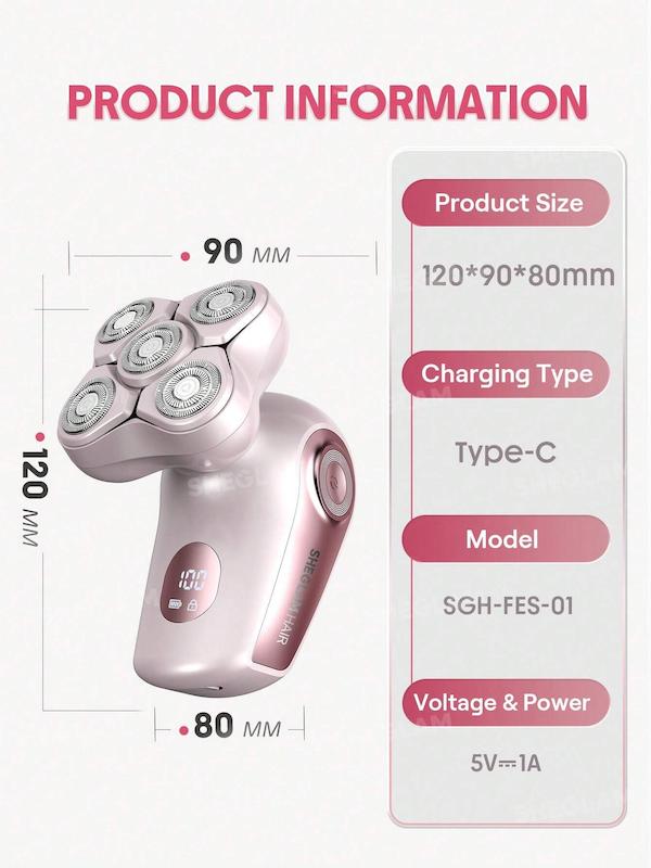 ماشین اصلاح و موزن برقی زنانه ۵ سر شیگلم (SHEGLAM 5 in 1 Electric Lady Shaver) مدل چندکاره اورجینال