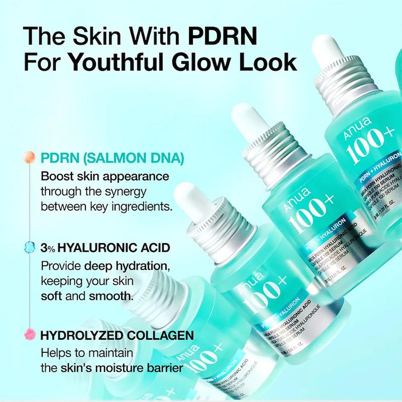 سرم PDRN و هیالورونیک اسید ۱۰۰ آنوا Anua PDRN Hyaluronic Acid 100 Serum
