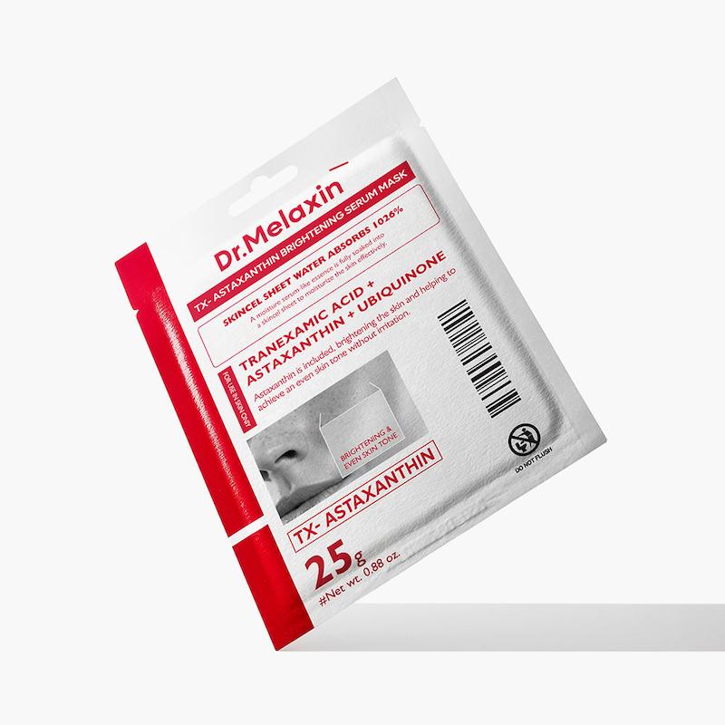 ماسک ورقه ای آستازانتین روشن کننده دکتر ملاکسین Dr.Melaxin TX Astaxanthin Whitening Serum Mask Pack
