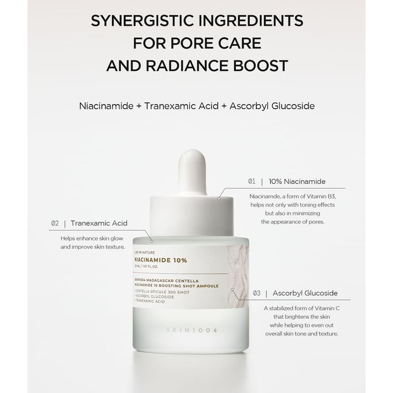 آمپول ضدلک و کنترل کننده منافذ نیاسینامید 10% اسکین 1004 - SKIN1004 Madagascar Centella Tone Brightening Capsule Ampoule / Niacinamide 10%